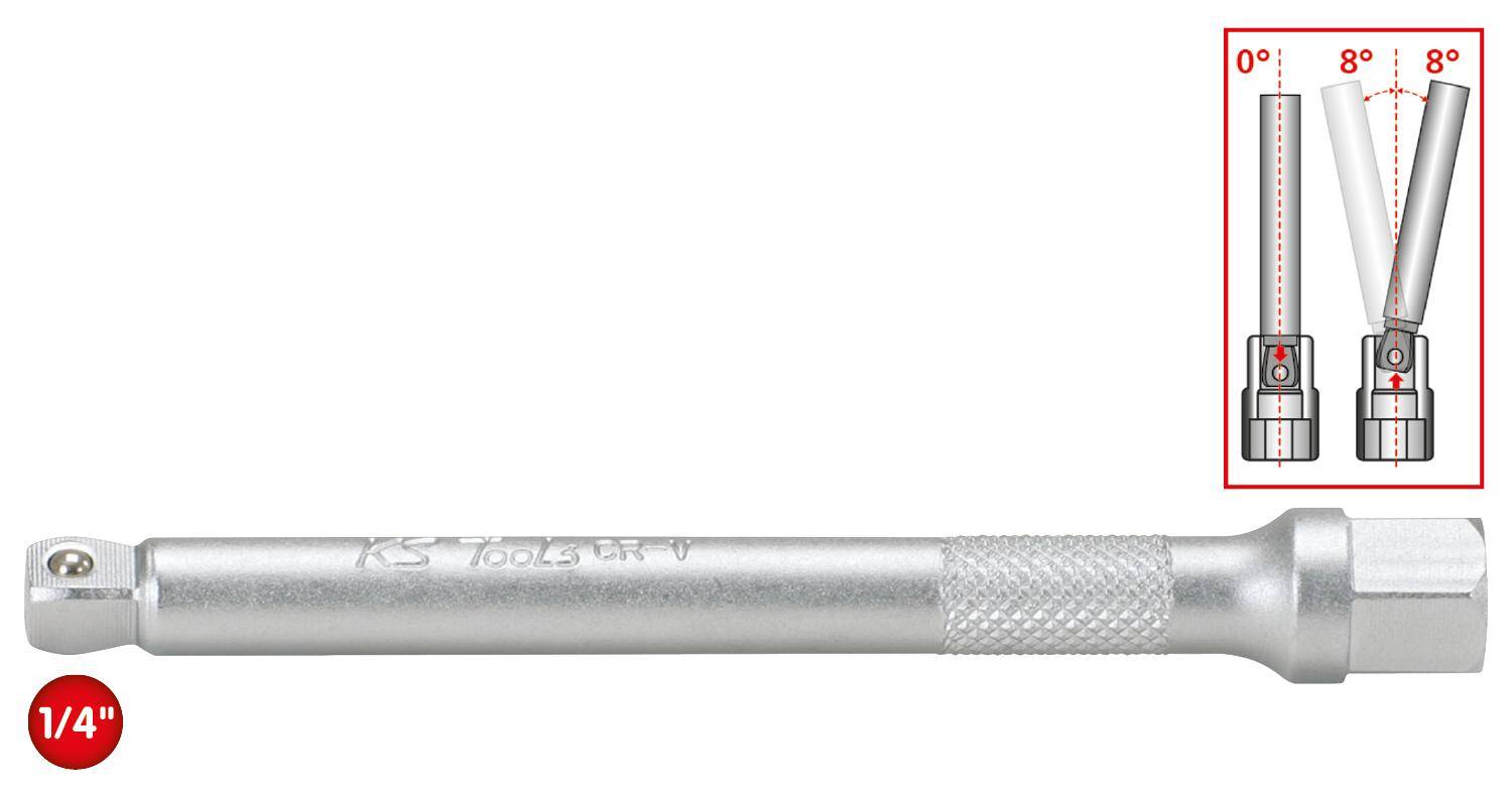 KS TOOLS 1/4" Kipp-Verlngerung mit Antriebsechskant, 100mm