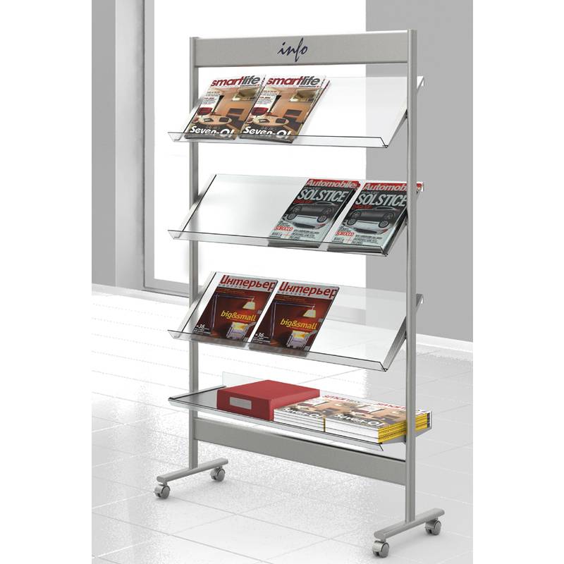 kerkmann Prospektregal Ecoline, 16 Fächer, alusilber