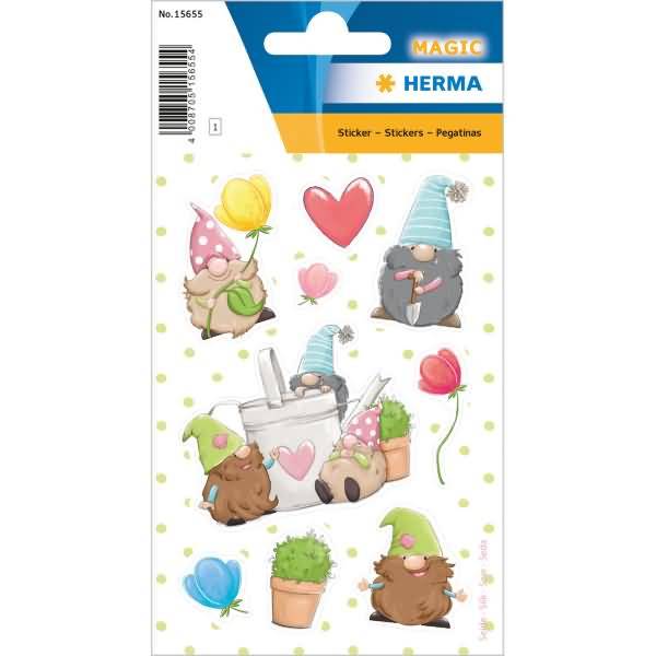 Sticker Gartenzwerge glänzende Seide