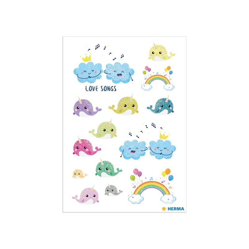 HERMA Sticker DECOR "Love Songs", beglimmert