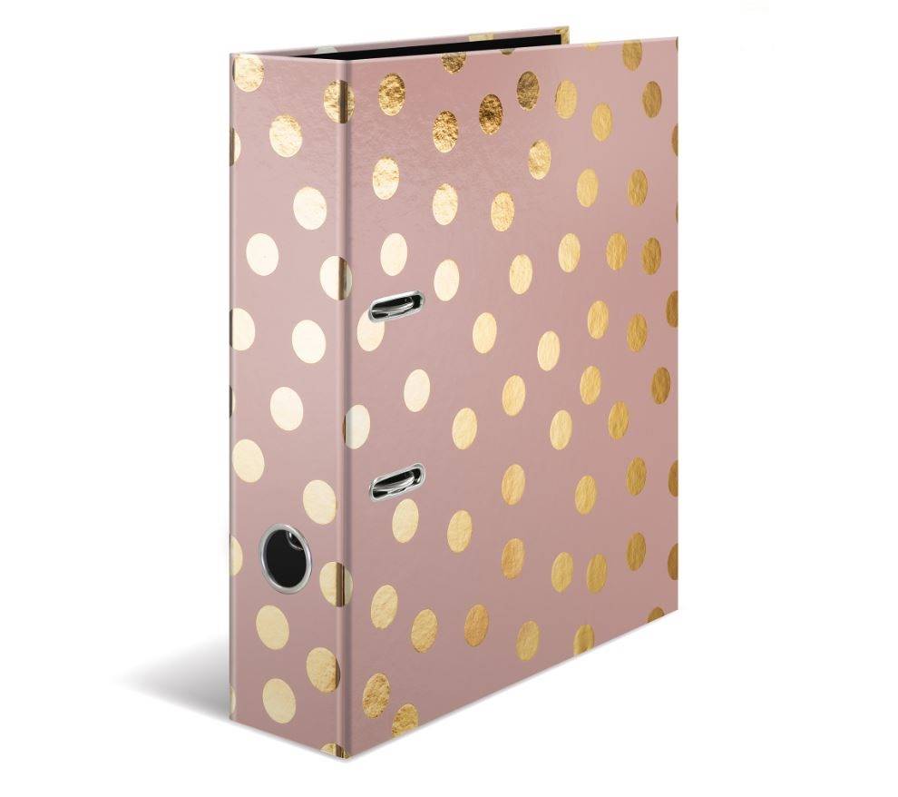 HERMA 7057, Konventioneller Dateiordner, A4, Karton, Gold, Pink, Porträt, 7 cm