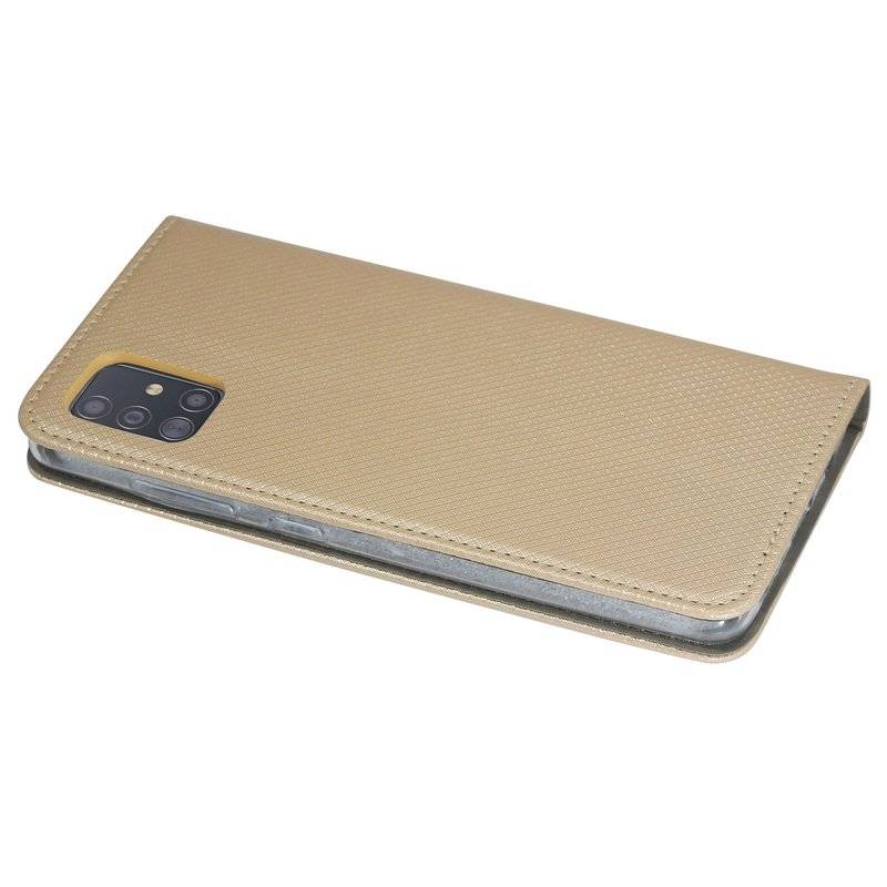 Buch Tasche Smart für SAMSUNG GALAXY A51 A515F Handy Hülle Etui Brieftasche Schutzhülle mit Standfunktion, Kartenfach Gold