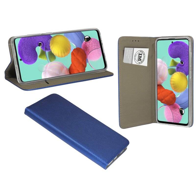 Buch Tasche Smart für SAMSUNG GALAXY A51 A515F Handy Hülle Etui Brieftasche Schutzhülle mit Standfunktion, Kartenfach Blau