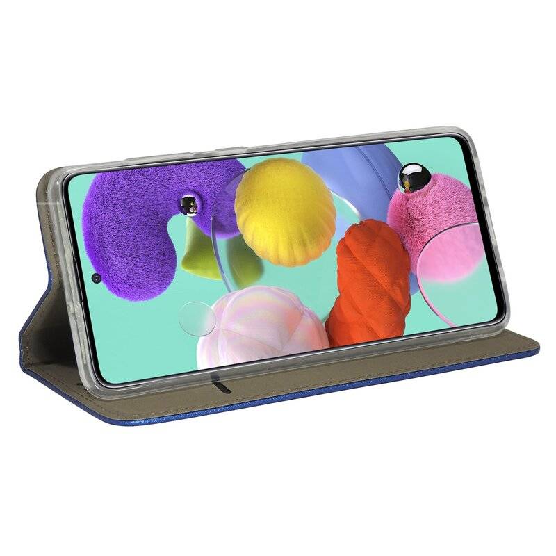 Buch Tasche Smart für SAMSUNG GALAXY A51 A515F Handy Hülle Etui Brieftasche Schutzhülle mit Standfunktion, Kartenfach Blau