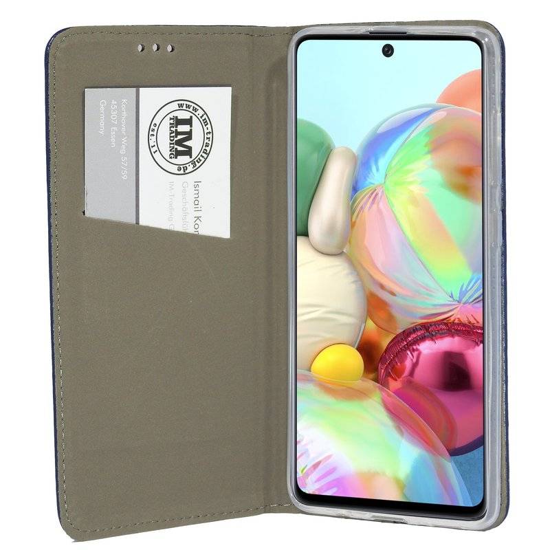 Buch Tasche Smart für Samsung Galaxy A71 A715F Handy Hülle Etui Brieftasche Schutzhülle mit Standfunktion, Kartenfach Blau