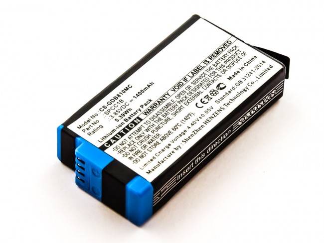 Akku passend für GoPro Max, GoPro Max 360, GoPro ACBAT-001, Li-ion, 3,85V, 1400mAh, 5,4Wh