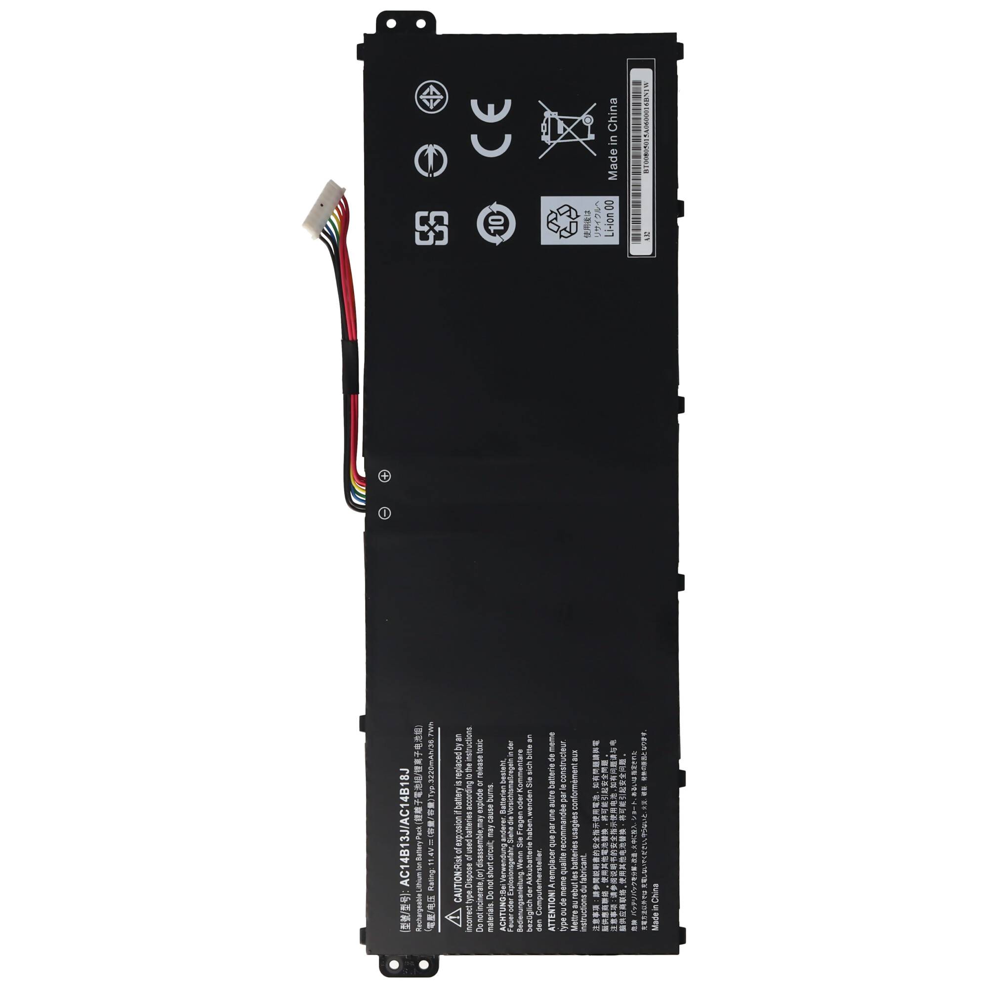Akku passend für ACER Aspire ES1-111, Chromebook 13 CB5-311, Li-Ion, 11,4V, 3220mAh, 36,7Wh, built-in, ohne Werkzeug