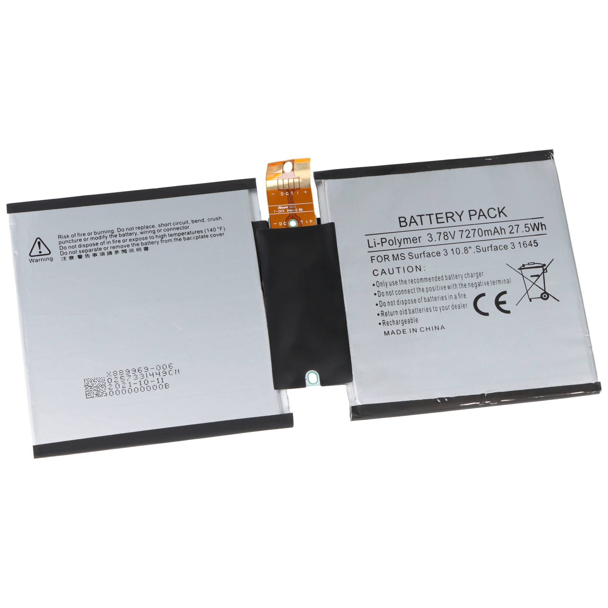 Flache Lithium-Polymer-Batterie mit der Aufschrift 