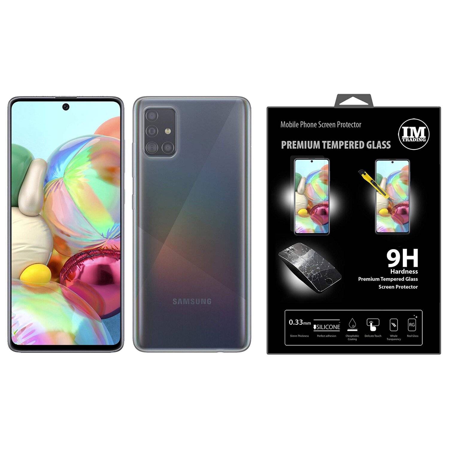 Silikon Handyhülle Schutz Hülle Schale Tasche Bumper Case + Schutzschutzglas für Samsung Galaxy A71 (A715F)