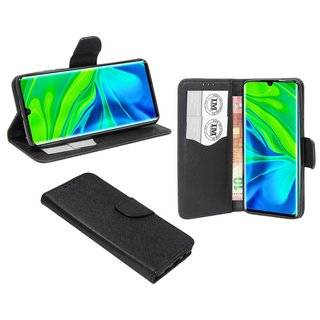 Buch Tasche "Fancy" für XIAOMI MI NOTE 10 Handy Hülle Etui Brieftasche Schutzhülle mit Standfunktion, Kartenfach Schwarz