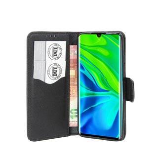 Buch Tasche "Fancy" für XIAOMI MI NOTE 10 Handy Hülle Etui Brieftasche Schutzhülle mit Standfunktion, Kartenfach Schwarz