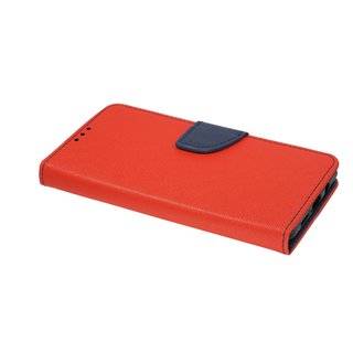 Buch Tasche "Fancy" für XIAOMI MI NOTE 10 Handy Hülle Etui Brieftasche Schutzhülle mit Standfunktion, Kartenfach Rot-Blau