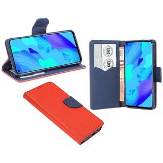 Buch Tasche "Fancy" für HONOR 20 Handy Hülle Etui Brieftasche Schutzhülle mit Standfunktion, Kartenfach Rot-Blau