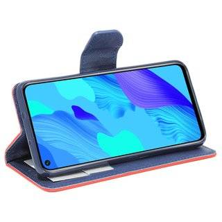 Buch Tasche "Fancy" für HONOR 20 Handy Hülle Etui Brieftasche Schutzhülle mit Standfunktion, Kartenfach Rot-Blau