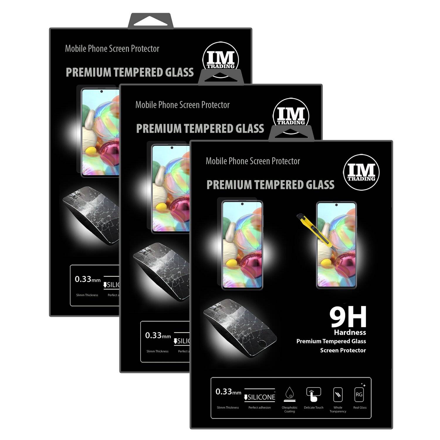 cofi1453 3X Schutz Schutz Glas 9H Tempered Glass Display Schutz Folie Display Glas Screen Protector kompatibel mit Samsung Galaxy A71 (A715F)