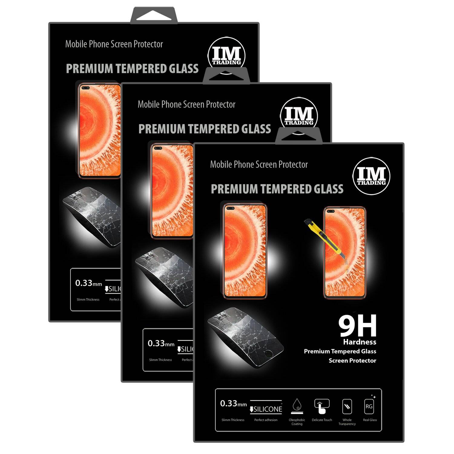 cofi1453 3X Schutz Schutz Glas 9H Tempered Glass Display Schutz Folie Display Glas Screen Protector kompatibel mit Honor View 30