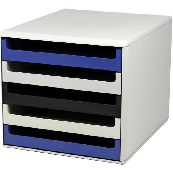 Schubladenbox La Prima 5 Schübe RC-Kunststoff hellgrau/la prima sortiert