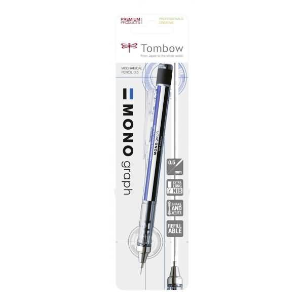 Feinminenstift Mono Graph 0,5mm blau/weiß/schwarz Blister