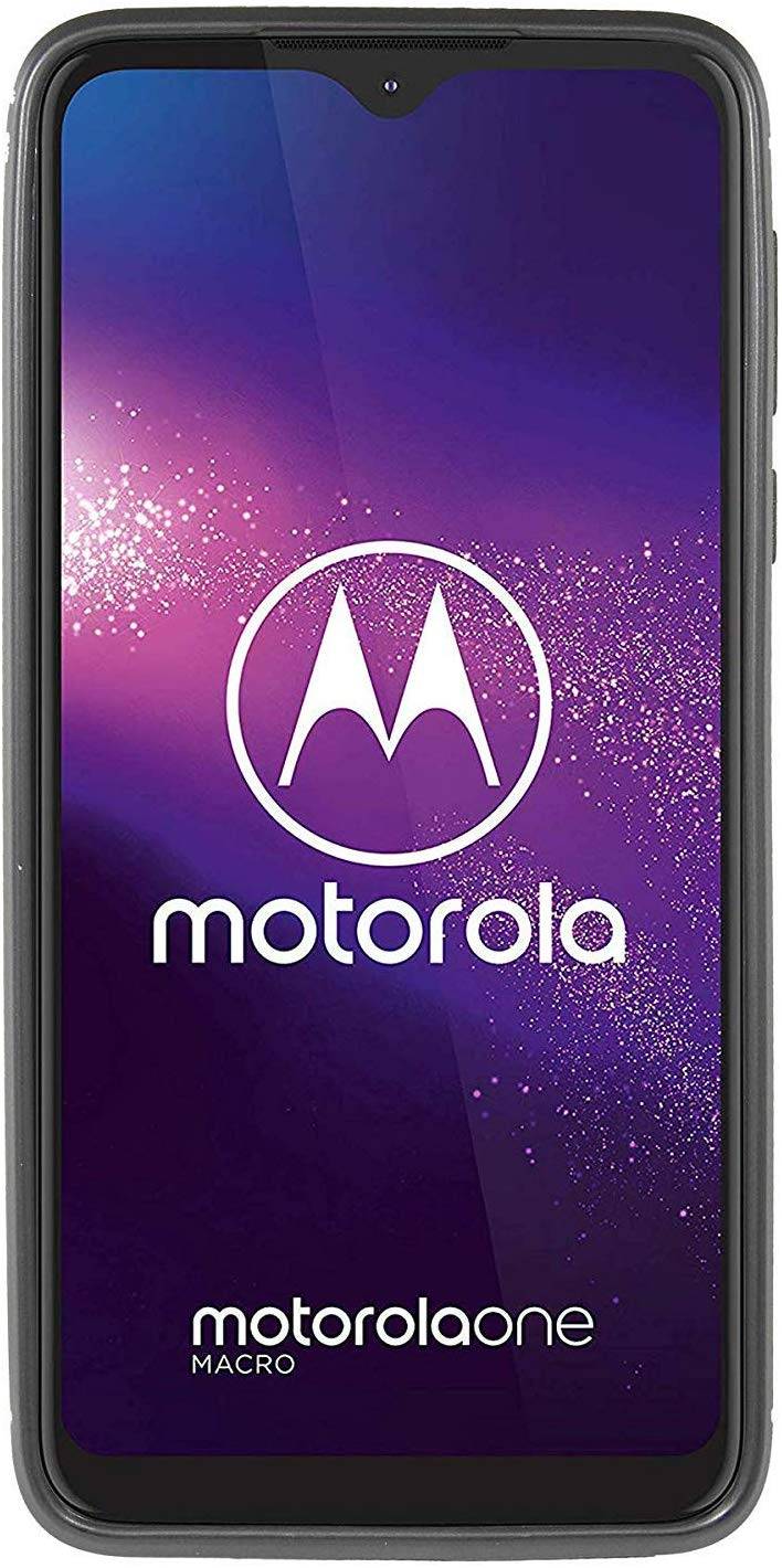 cofi1453® Silikon Hülle Carbon kompatibel mit MOTOROLA ONE MACRO TPU Case Soft Handyhülle Cover Schutzhülle Schwarz