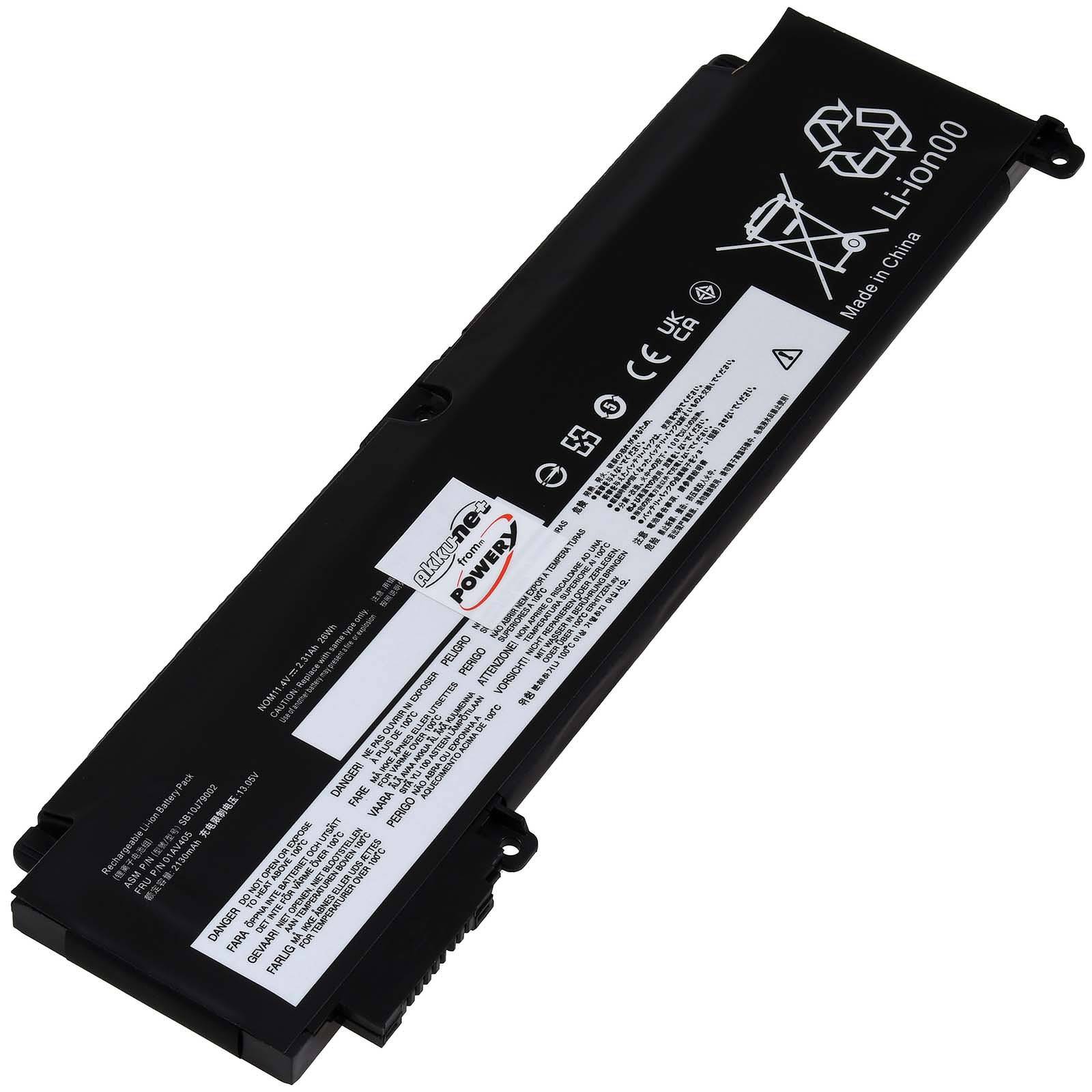 Powery Akku passend für Laptop Lenovo ThinkPad T470s / T460s / Typ 00HW024 u.a., 11,4V, Li-Polymer