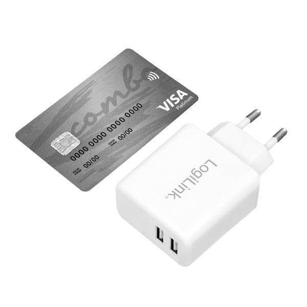 LogiLink - Netzteil - 12 Watt - 2.4 A - 2 Ausgabeanschlussstellen (USB)