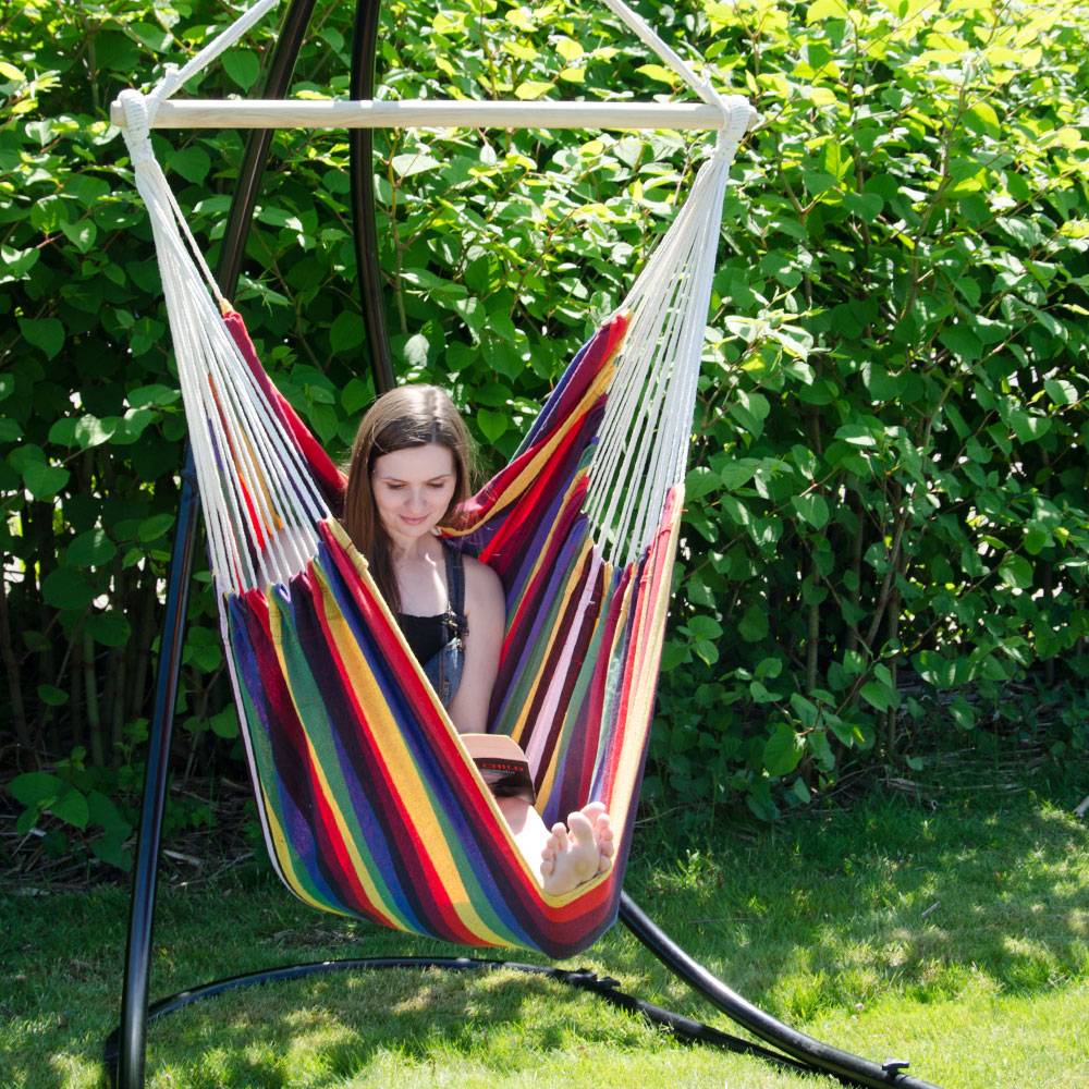 XXL Hängesessel 185x130cm Hängestuhl 2 Personen Hängesitz bis 150kg Baumwolle Hängematte 360° Swifel