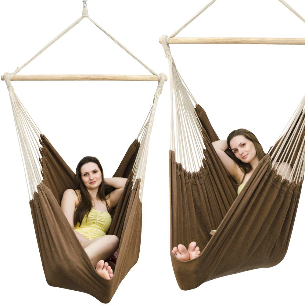 XXL Hängesessel 185x130cm Hängestuhl 2 Personen Hängesitz bis 150kg Baumwolle Hängematte 360° Swifel