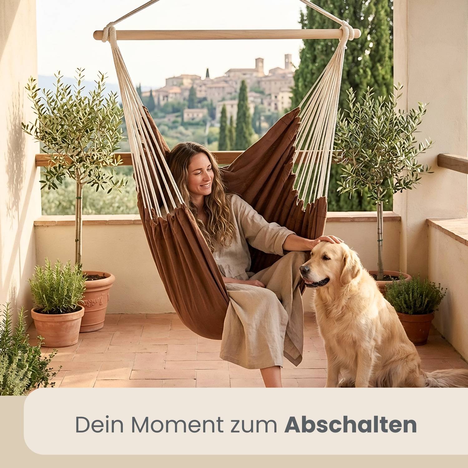 XXL Hängesessel 185x130cm bis 150kg - 2 Personen Schwebesessel Hängestuhl Garten