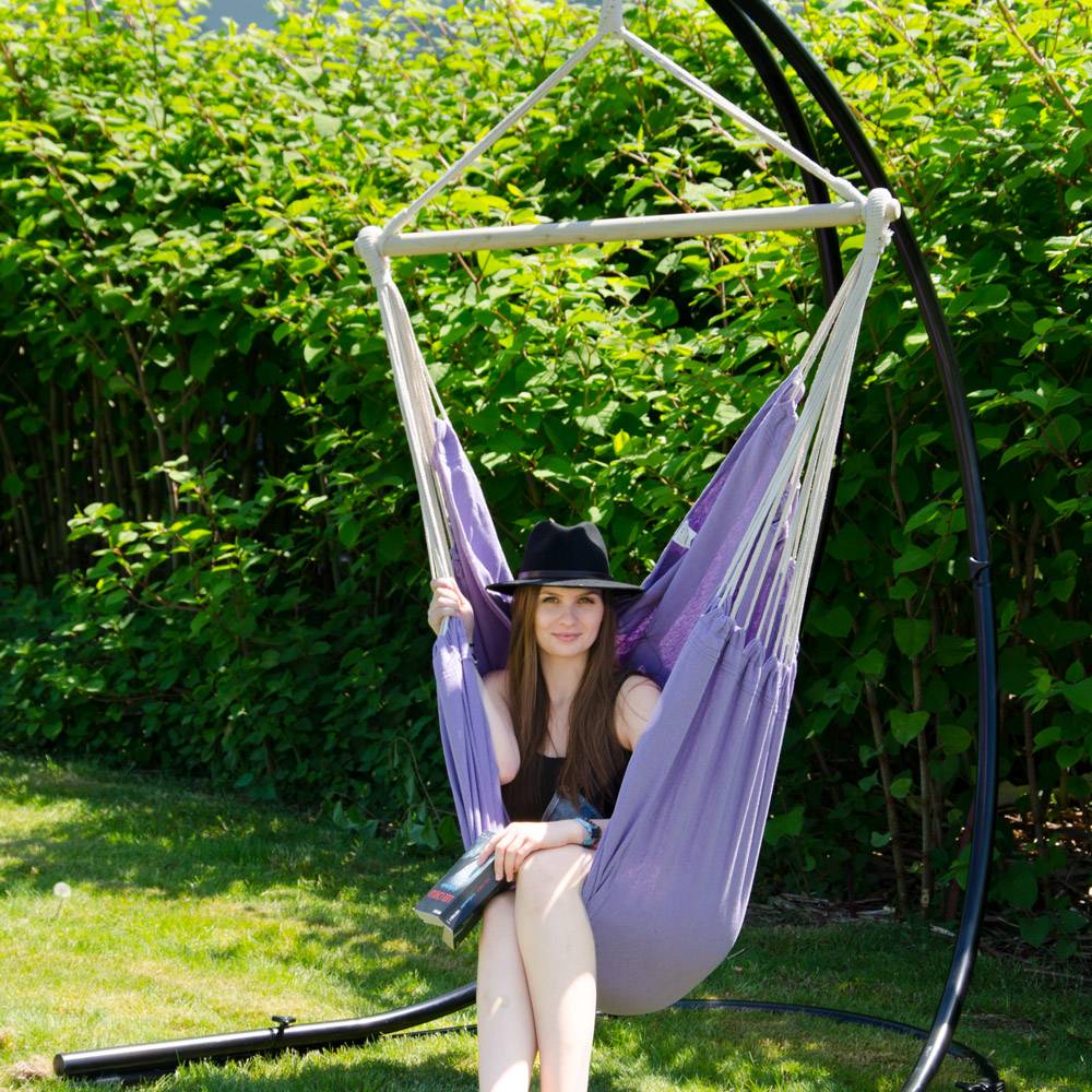 XXL Hängesessel 185x130cm Hängestuhl 2 Personen Hängesitz bis 150kg Baumwolle Hängematte 360° Swifel