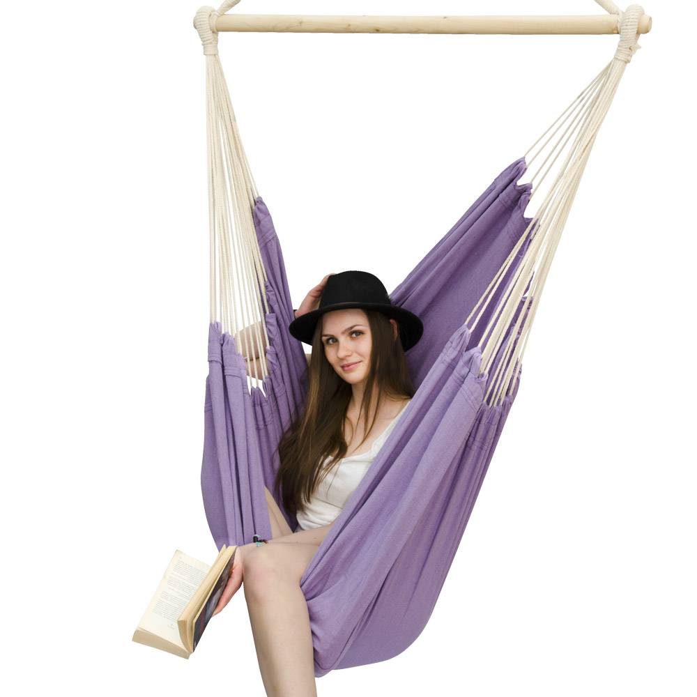 XXL Hängesessel 185x130cm Hängestuhl 2 Personen Hängesitz bis 150kg Baumwolle Hängematte 360° Swifel