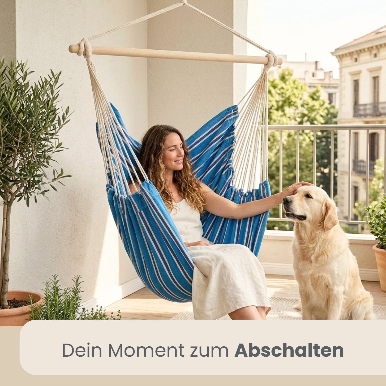 XXL Hängesessel 185x130cm bis 150kg - 2 Personen Schwebesessel Hängestuhl Garten