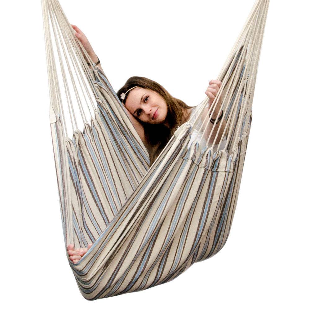 XXL Hängesessel 185x130cm Hängestuhl 2 Personen Hängesitz bis 150kg Baumwolle Hängematte 360° Swifel