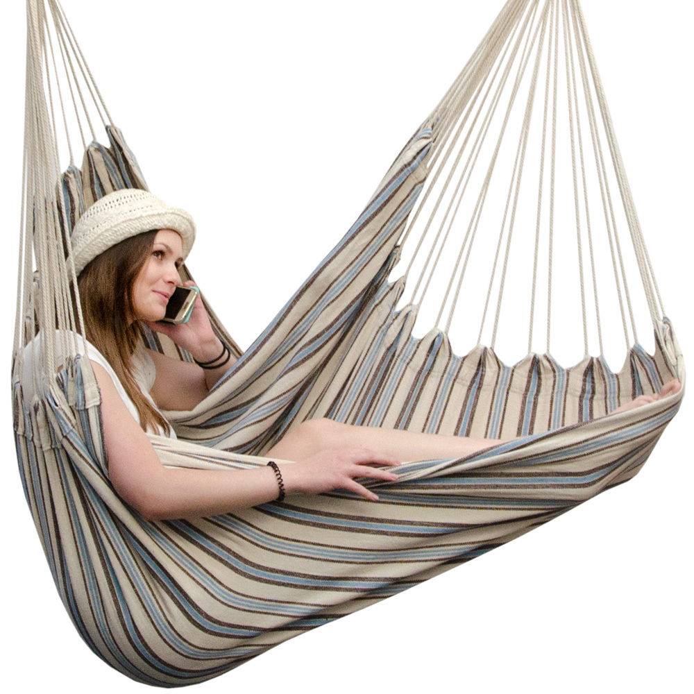 XXL Hängesessel 185x130cm Hängestuhl 2 Personen Hängesitz bis 150kg Baumwolle Hängematte 360° Swifel