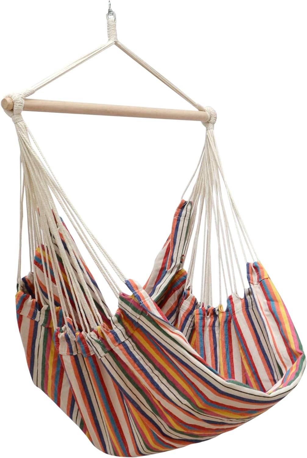 XXL Hängesessel 185x130cm Hängestuhl 2 Personen Hängesitz bis 150kg Baumwolle Hängematte 360° Swifel