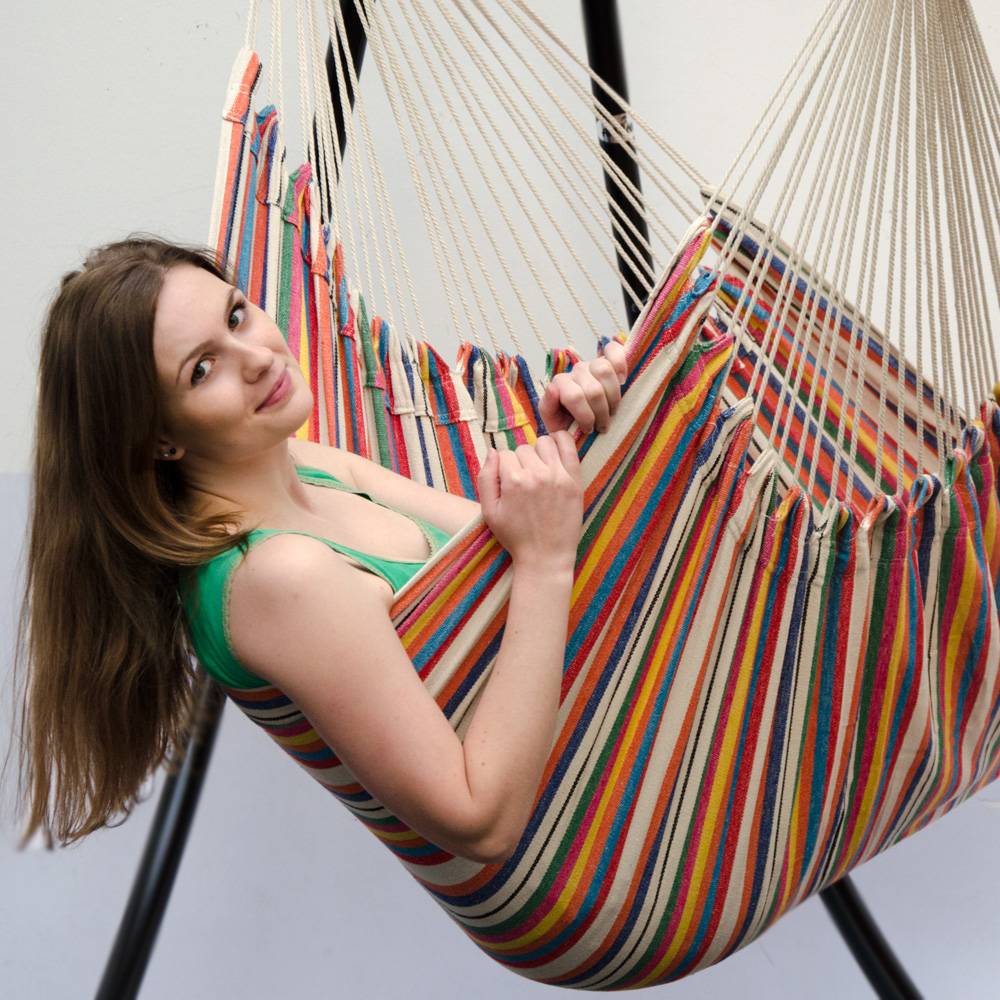 XXL Hängestuhl HMG-40 eyepower AMZ Bunte Streifen