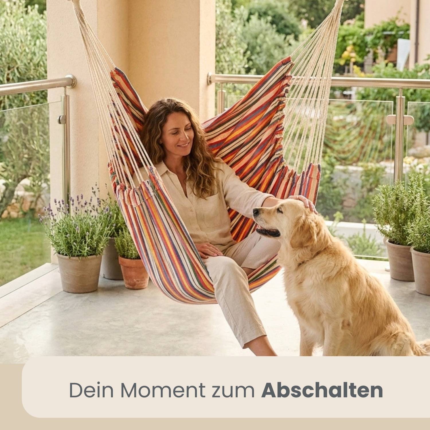 XXL Hängesessel 185x130cm bis 150kg - 2 Personen Schwebesessel Hängestuhl Garten