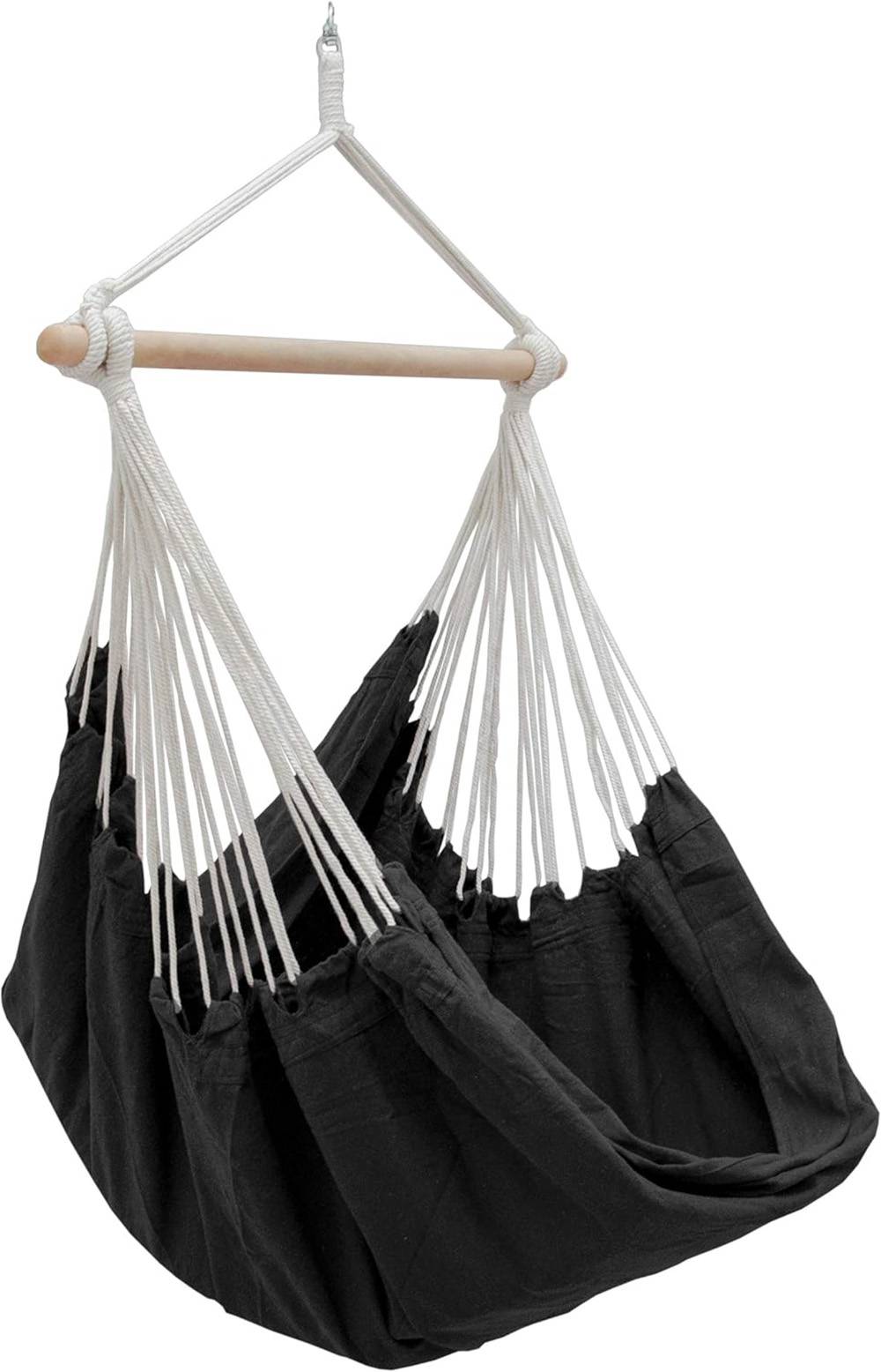 XXL Hängesessel 185x130cm Hängestuhl 2 Personen Hängesitz bis 150kg Baumwolle Hängematte 360° Swifel