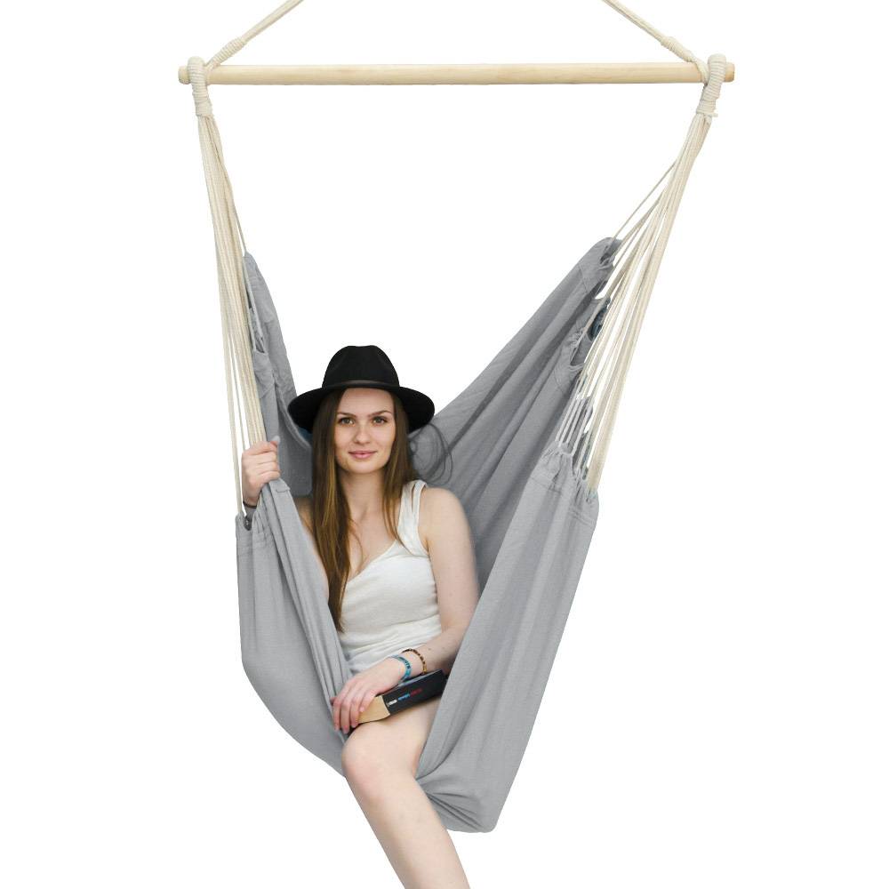 XXL Hängesessel 185x130cm Hängestuhl 2 Personen Hängesitz bis 150kg Baumwolle Hängematte 360° Swifel