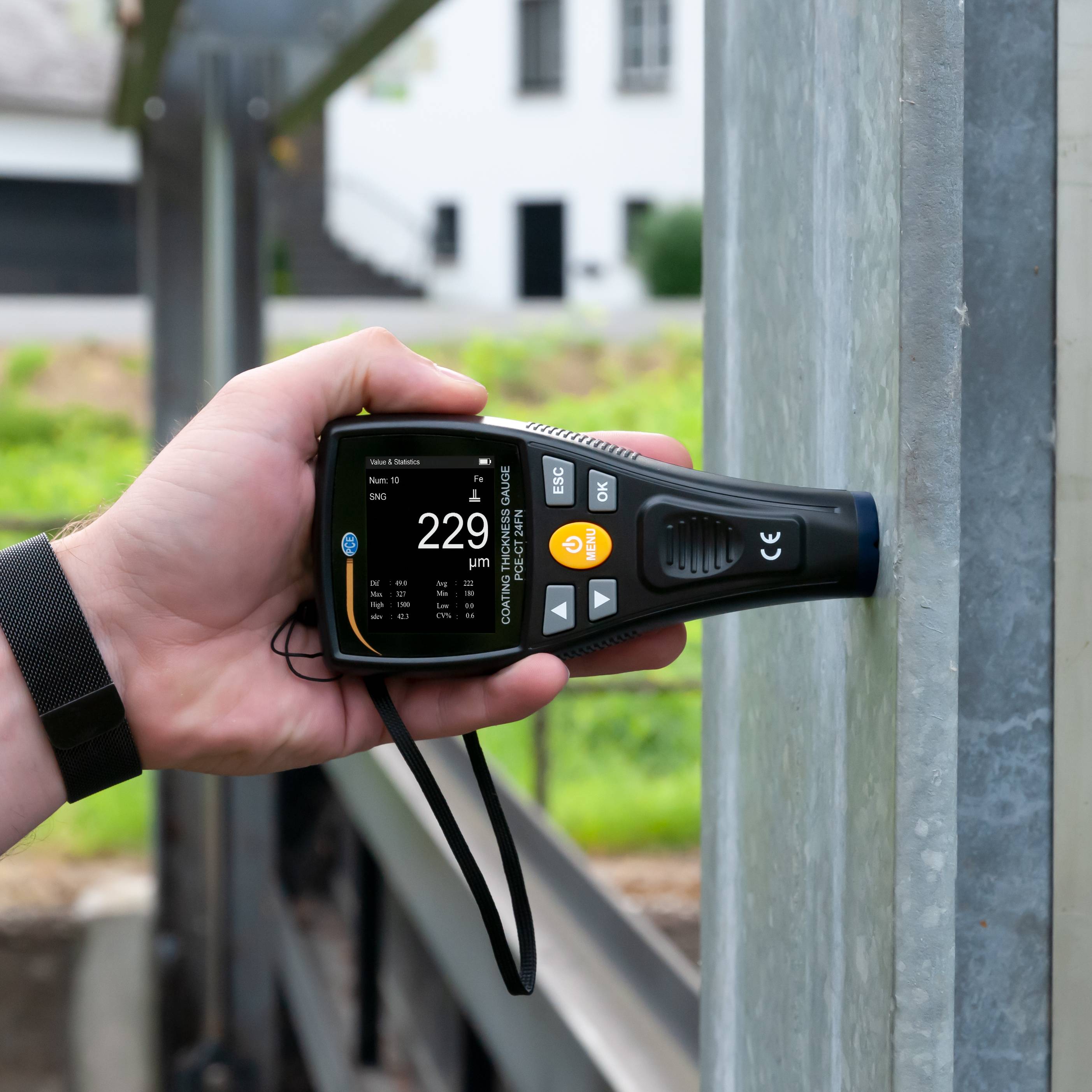 PCE Instruments Schichtdickenmessgerät PCE-CT 24FN | Genauigkeit: ± 5 µm (bei < 150 µm), ± 3 % + 1 µm (bei > 150 µm)