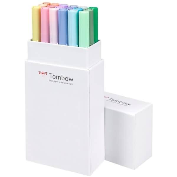 Dual-Fasermaler ABT mit Rundspitze/Pinselspitze Wasserbasis Pastellfarben VE=18 Stück