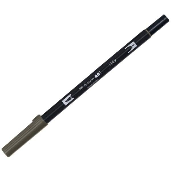 Dual-Fasermaler ABT mit Rundspitze/Pinselspitze Wasserbasis warm gray 8