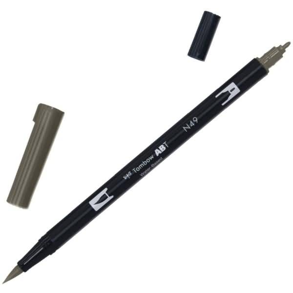 Dual-Fasermaler ABT mit Rundspitze/Pinselspitze Wasserbasis warm gray 8