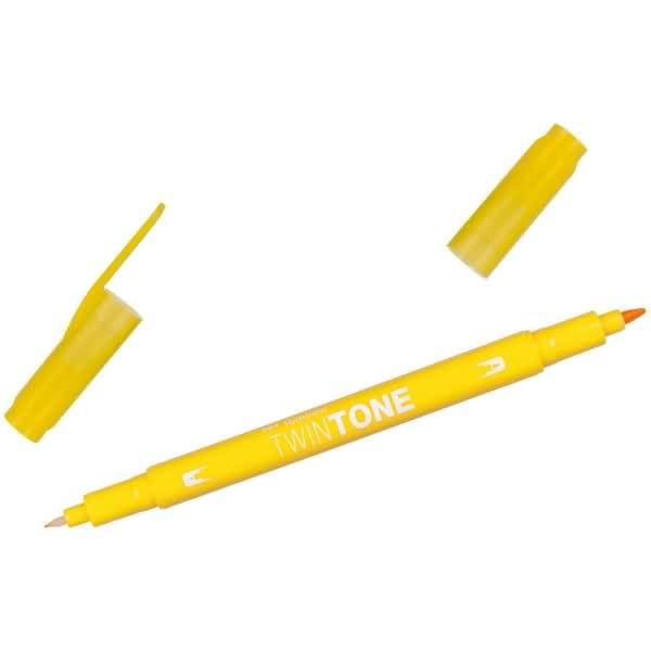 Doppelfasermaler TwinTone Rund- und Finelinerspitze yellow
