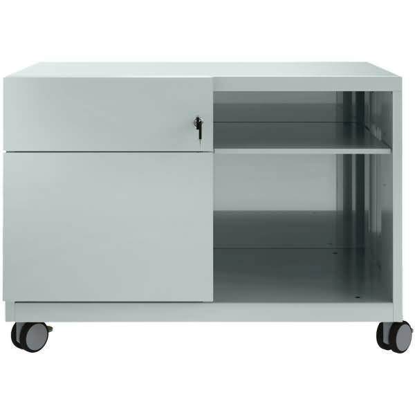 Rollschrank Note Caddy Schubladen links Rollschrank Note HxBxT 563x800x490mm silber