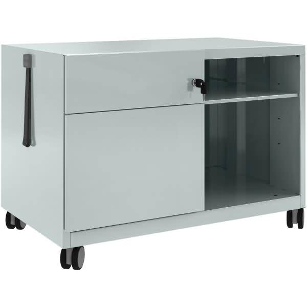 Rollschrank Note Caddy Schubladen links Rollschrank Note HxBxT 563x800x490mm silber