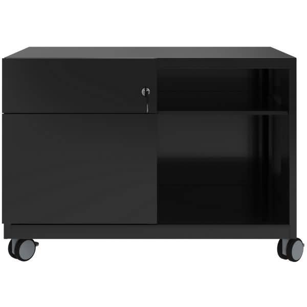 Rollschrank Note Caddy Schubladen links Rollschrank Note HxBxT 563x800x490mm schwarz