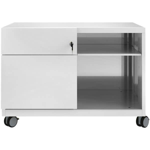Rollschrank Note Caddy Schubladen links Rollschrank Note HxBxT 563x800x490mm lichtgrau