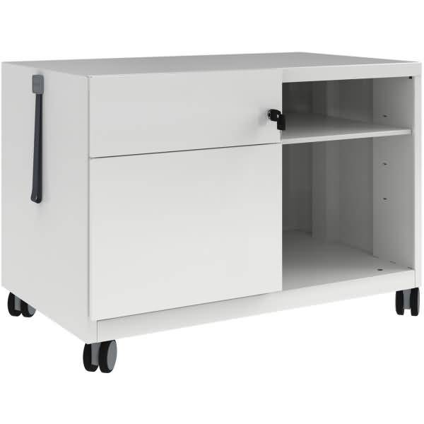 Rollschrank Note Caddy Schubladen links Rollschrank Note HxBxT 563x800x490mm verkehrsweiß