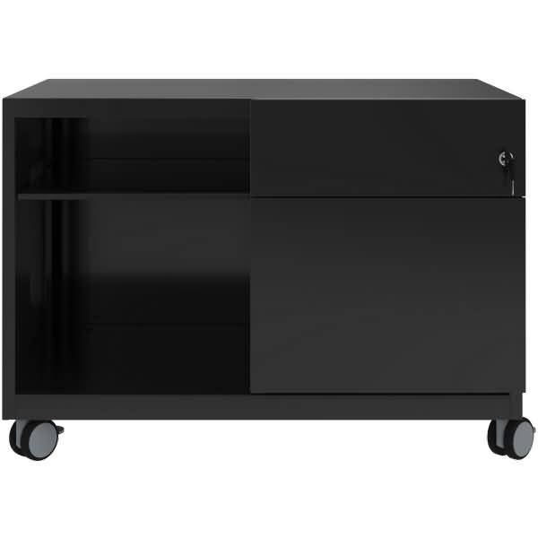Rollschrank Note Caddy Schubladen rechts Rollschrank Note HxBxT 563x800x490mm schwarz