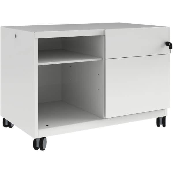 Rollschrank Note Caddy Schubladen rechts Rollschrank Note HxBxT 563x800x490mm verkehrsweiß
